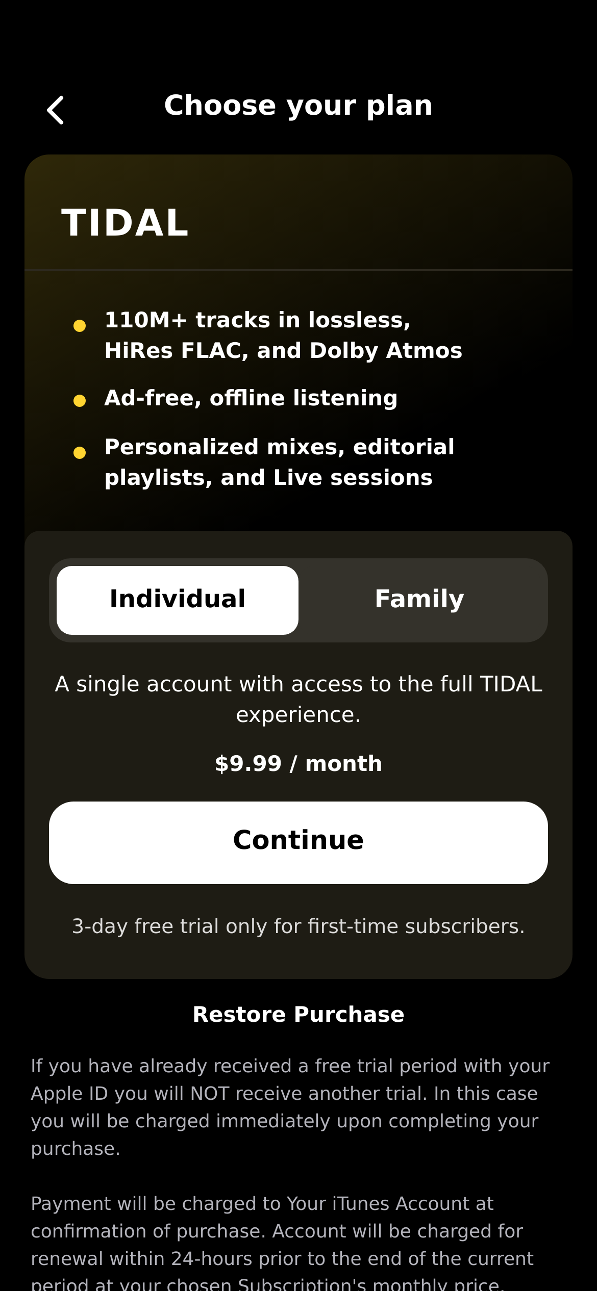 TIDAL Music: HiFi Sound