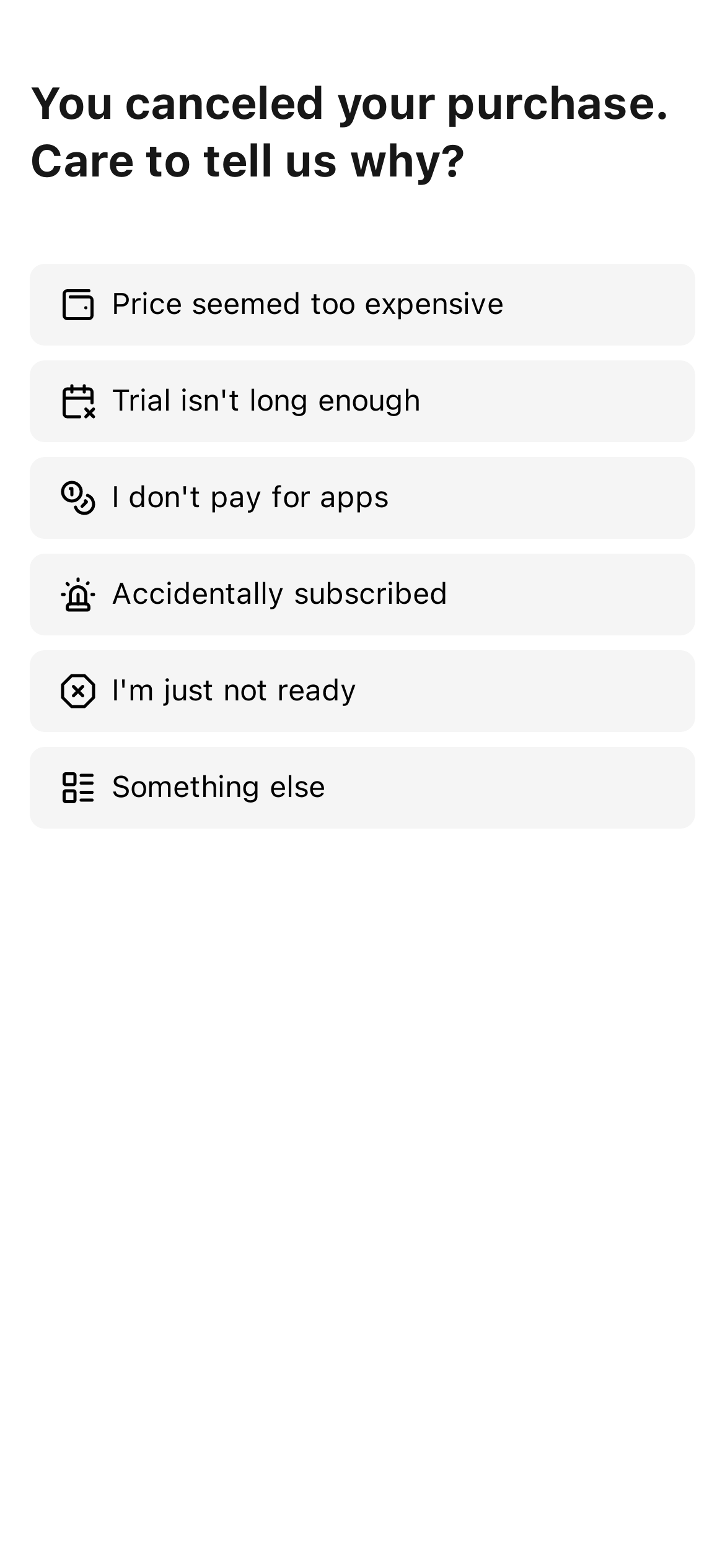 Transaction Abandon Survey