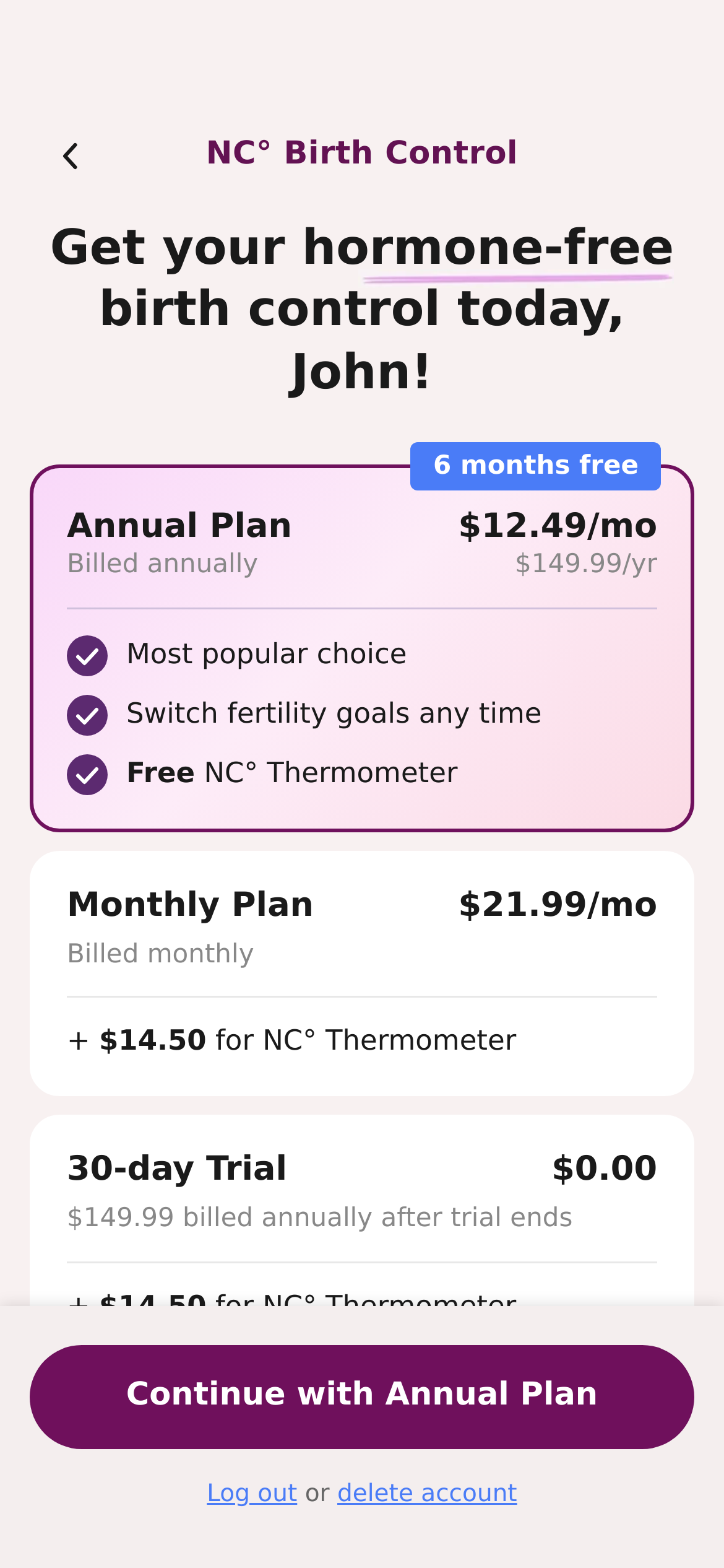 Natural cycles fertility app 